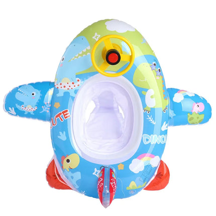Cartoon Animal Inflatable Toys Baby Swimming Seat with Steering Wheel Outdoor Pool Water Inflatable Floating Ring for Kids