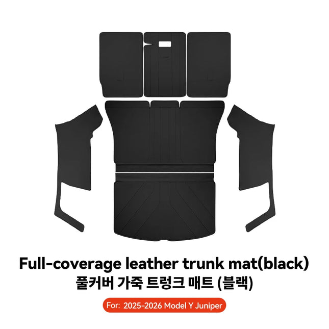 YZ Custom Leather Trunk Mat for Tesla Model Y Juniper 2026 Full Coverage Anti-Scratch Rear Cargo Liner Protector Car Accessories