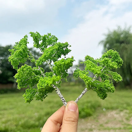 10cm Springtime Landscape Model Poplar Tree Miniature Wire Green Tree Building Park Train Railroad Platform Layout Diy Material