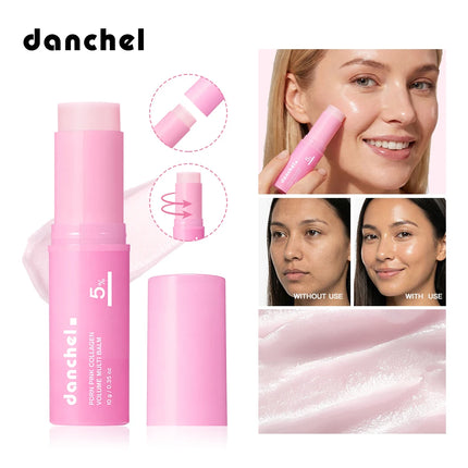 PDRN Pink Collagen Volume Multi Balm Brighten Skin Plump Smooth Radiant Deep Hydration Moisturization Portable Collagen Stick
