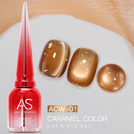 AS 15ml Luxury Coffee Cat Nail Gel Polish Tpo Free Soak Off UV LED Dark Brown Cat Eye Manicure Gel Polish Nail Art Varnish Gel