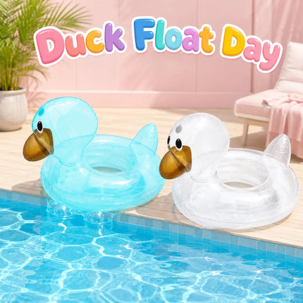 1PC Funny Duck Pool Floats, Rubber Ducks Floatie, Inflatable Tube Swim Ring Giant for Summer Beach Swimming Pool Carnival