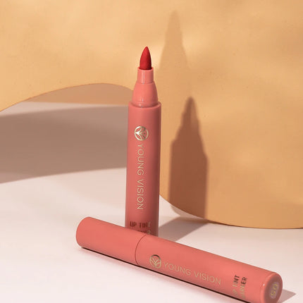Lip Tint Pen, 6 Colors Available, Matte Water Lipstick, Non-Stick Cup, Long-Lasting, Smooth Lip Liner and Lip Stain Combo