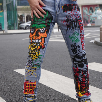High Street Bestseller  Fashionable Print  Trendy Men's Jeans  Popular In Multiple Countries  On Sale With Free Shipping