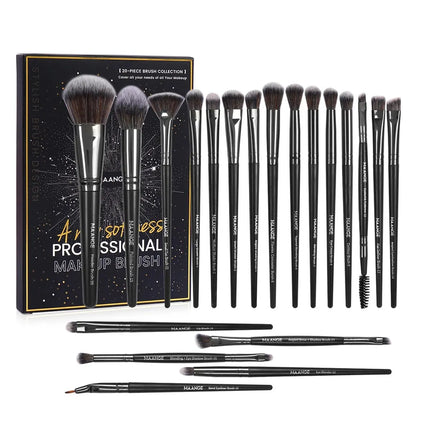 MAANGE 20Pcs Professional Makeup Brushes Set Foundation Concealer Eyeshadow Blush Brush Blending Beauty Tools with Portable Box