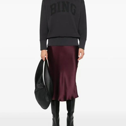 2025 Winter New North American Niche Classic Letter BING Printed Inner Fleece High Neck Loose Women's Sweatshirt