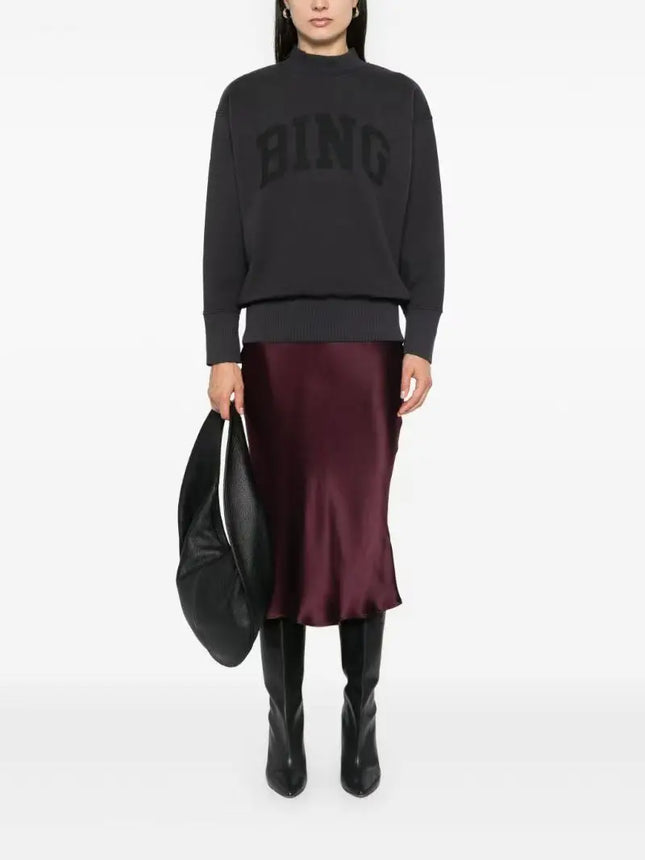 2025 Winter New North American Niche Classic Letter BING Printed Inner Fleece High Neck Loose Women's Sweatshirt