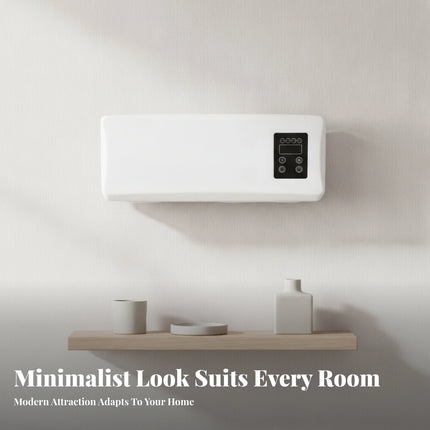 Wall-Mounted Electric Heater Rectangular Electric Wall Heater Home Heating White Housing Black Control Panel