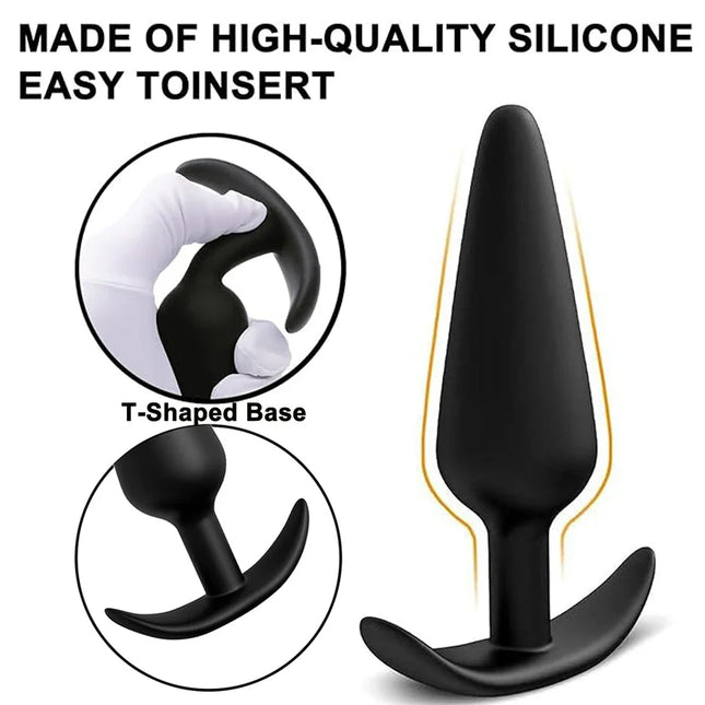3 Different Size Anal Plug Soft Silicone Anal Butt Plug Stimulator Adults Sex Toys for Men/Women Prostate Massager Anal Trainer