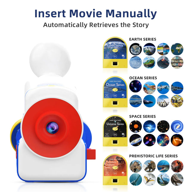 Story Projection Machine Early Education Puzzle Development Built-in 4 Audio Story Cards  Projector Torch Baby Toy Children Enli