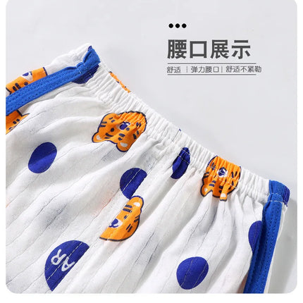 2025 New Kids Sleeveless Set Summer Cotton Girls' Shorts Pajamas Korean Style Boys' Tank Top Outfit Children Clothing Set