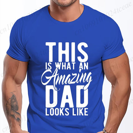 Mens Street T Shirt Best Dad Ever for Amazing Dad Funny Fathers Day Tees Summer Classic Men's T-shirt Street Oversized Clothing