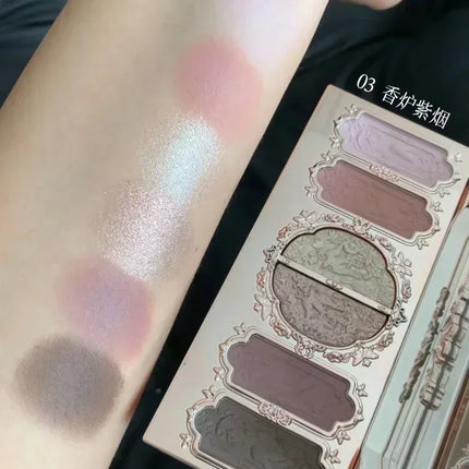 Flower Knows Butterfly Cloud Collar Collection Makeup 6Colors Eyeshadow Matte Fine Shimmer Pearl Glitter Eye Face Palette
