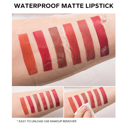 2Pcs/Set Lip Liner + Lipstick, Pink Brown and Purple, Long-lasting Matte, Waterproof and Easy to Apply, Create Daily Makeup