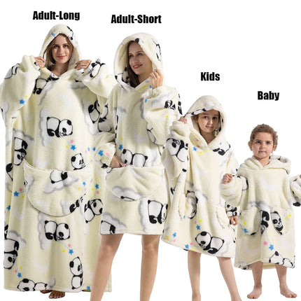 Plush Fleece Family Matching Hoodie Girl Sweatshirt Homewear Men Women Children Thick Pullover Oversize Winter Sherpa Blanket