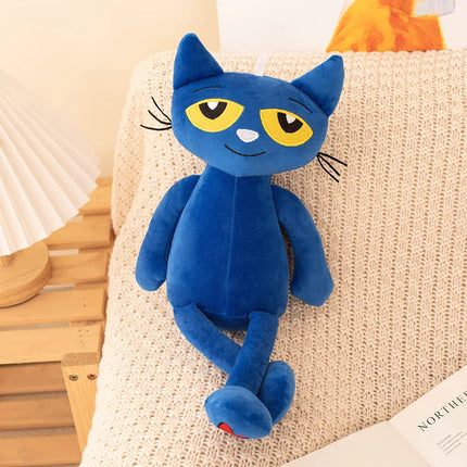 ZU Cartoon Character Pete the Cat Plush Doll Soft Stuffed Cats Toys Kawaii Blue Kitten For Girl Boy 15.5inch