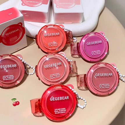 Gege Bear Natural Cream Blush Cheek Color Stick Dual Use Lip And Cheek Gift For Beauty And Health Makeup Fans