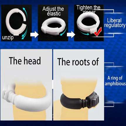 Penis Erection Ring Penis Circumcision Corrector Delayed Ejaculation Locking Cock Ring Adjustable Silicone Adult Products