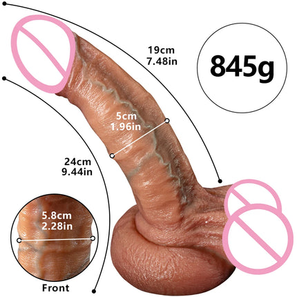 Super Big Soft Realistic Double-Layer Silicone Dildo with Suction Cup for Women and Men, Female Masturbator Penis Sex Toy