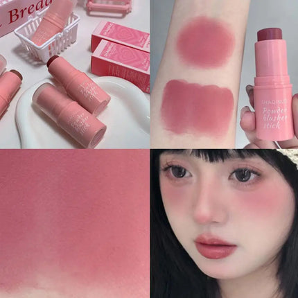 SHAQINUO 3 Colors Korean Rendering Complexion White High Punche Students Smooth Blush Stick Naturally Saturated Girl Color