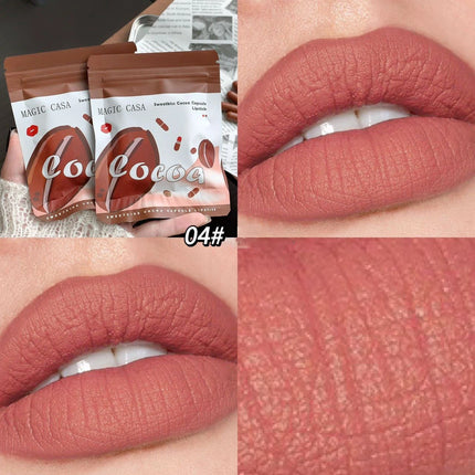 10pcs/set Mini Cocoa Lipsticks Long Lasting Velvet Matte Capsule Lipstick Natural Chocolate Solid Lip Gloss Makeup Cosmetic Gift