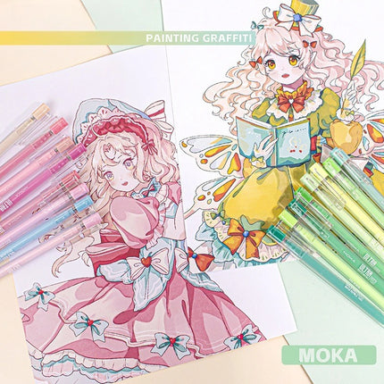 150/6 Colors Colors Large Capacity Acrylic Gel Pen 1.0mm Painting Drawing Student Writing Pen Office School Supplies Stationery