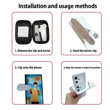 Smartphone Camera Mirror Reflection Clip Kit Mobile Phone Reflection Camera Clip Selfie Reflector Mobile Phone Shooting Supplies