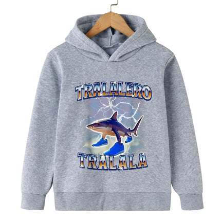 Italian Brainrot Tralala Children's Hooded Sweatshirt Autumn and Winter Warm Character Boys Girls Warm Sweatshirt Fun Clother