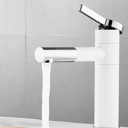 Basin Faucets Brass Bathroom Faucet Vessel Sinks Mixer Vanity Tap Swivel Spout Deck Mounted White Color Washbasin Faucet LT-701B