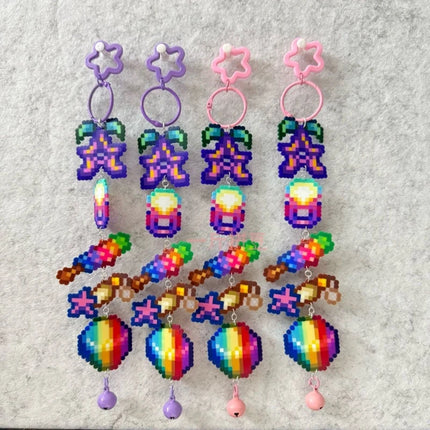 Game Stardew Valley Junimos Stardrop Cosplay Keychain Kawaii Acrylic Pixel Pendant Keyring Key Chain Bag Accessories Gift Prop