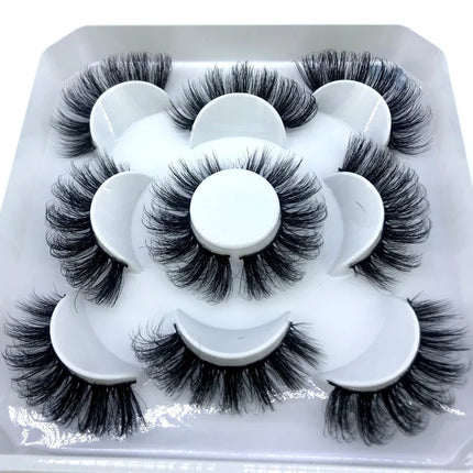 AMSDCN New 5-Pair 8-25mm Natural 3D Mink Eyelash Extension Eyelash Maquiagem