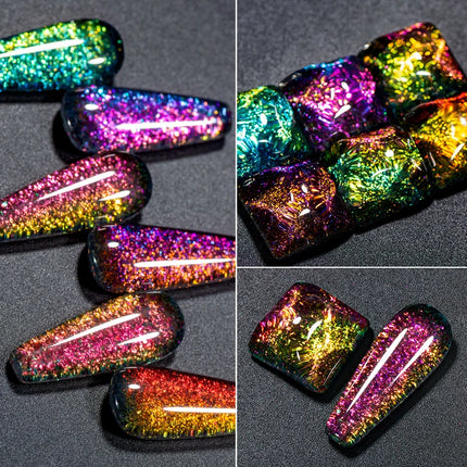 Chameleon Flake Nail Gel Polish Sparkling Glitter Laser Semi Permanent Nails Art Soak Off UV Gel Varnish Nail Supplies Manicure