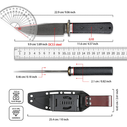 SDOKEDC DC53 Steel EDC Multitool Box Cutter with Sheath Outdoor Camping Fishing Utility Hand Tool