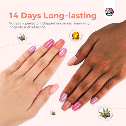 SAVILAND 12 Color Pastel Nail Polish Set Quick Dry Non Gel Formula with Castor Oil Base Top Glossy Coat for Manicure Art