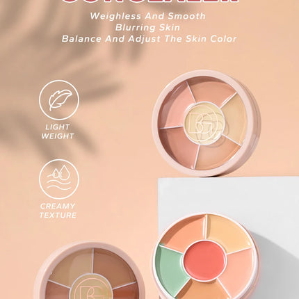 6 in1 Professional Full Coverage Concealer Flawlessly Covers Dark Circles Wrinkles Pore Silky Texture Concealer Hides Dark Spots