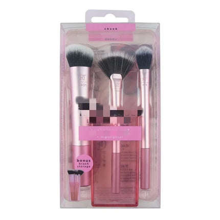 Portable Makeup Brush Set Foundation Blush Highlighter Brush Long Handle Artificial Fiber Brushes Box Packaged for General Use