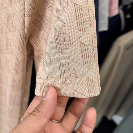 Men's Luxury Summer Short-Sleeved Polo Shirt Best Seller Jacquard Lapel Cool T-Shirt Ventilated Light Thin Leisure Men's Clothing Top