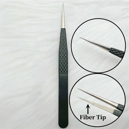 Fiber Tip False Lash Tweezers For Eyelash Extensions Clip Boot Volume Isolation Precise Nano Eyebrow Nail Art Tongs Makeup Tools