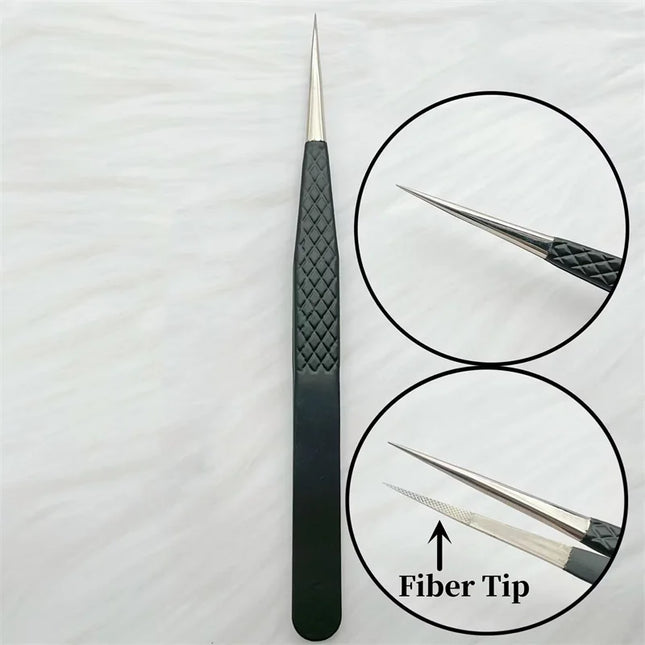 Fiber Tip False Lash Tweezers For Eyelash Extensions Clip Boot Volume Isolation Precise Nano Eyebrow Nail Art Tongs Makeup Tools