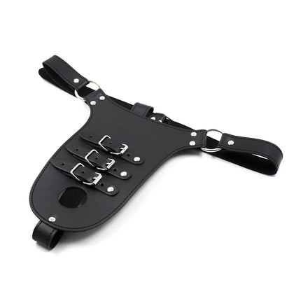 Sexy Leather C-Strings Chastity Device Thong with Penis  Men Cock Crotchless Panties Chastity Belt Underwear Sex Lingerie