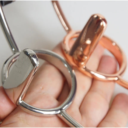BDSM Tongue Pressure Slave Gag,Leather Stainless Steel Ring Mouth Gags,Sex Toys for Couples,Submissive Bondage,Deep Throat