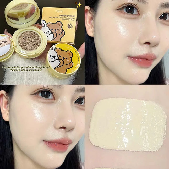 Moisturizing Concealer Air Cushion Foundation Cream Light Natural Waterproof Brighten High Coverage Base Makeup Cosmetics