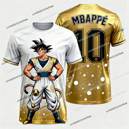 2026 Summer New Adult Men's Dragon Ball Goku 3D Printed Football Jersey T-Shirt Kids Anime T-Shirt Special Football Jersey NO.10