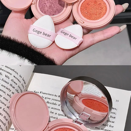 Gege Bear 3 Colors Matte Cream-Textured Cushion Blush with Puff,  Powder-free, Smooth Application, Create  Flawless Daily Makeup