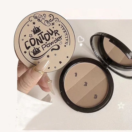 3 Colors Gray Trimming Palette Blush Palette Exquisite Matte Nose Shadow Eye Shadow Brightening Contour Trimming Palette