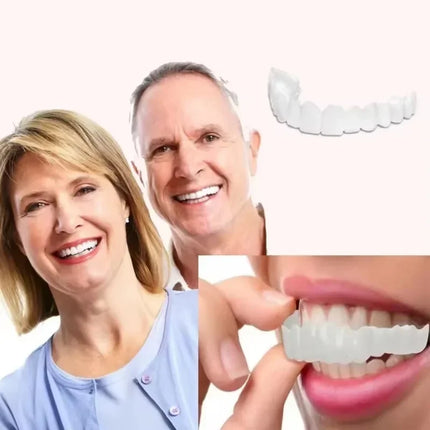 Fake Tooth Cover Perfect Fit Teeth Whitening Snap On Silicone Smile Veneers Teeth Dentaduras Flexibles Beauty Tool Cosmetic New