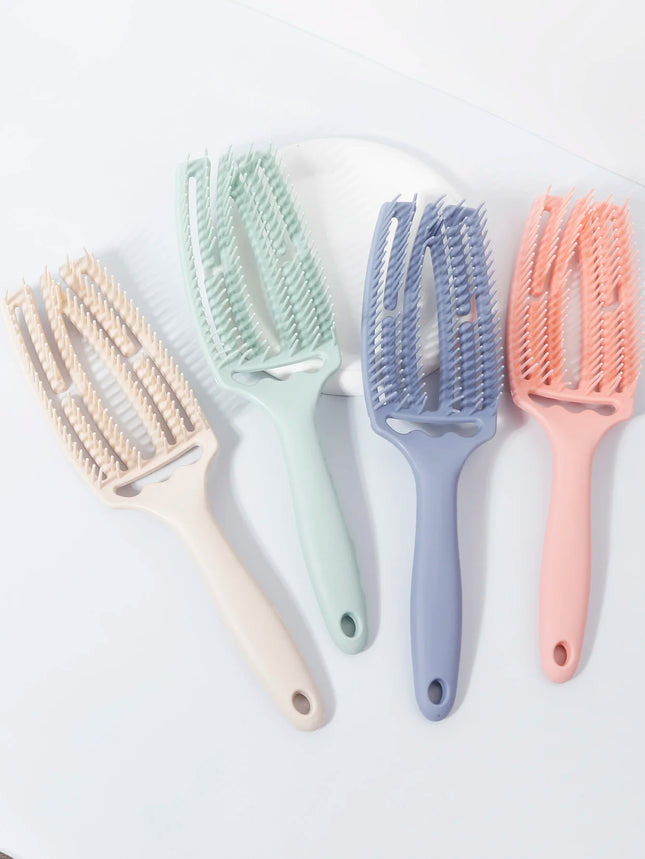 hollow elastic exfoliating comb brush nylon women's massage comb curly hair salon styling tool Special for real hair wigs