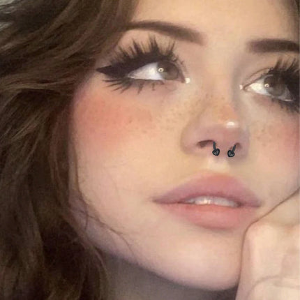 1pc Back Septum Rings Muti-Styles Punk 16gauge Stainless Steel Nose Rings Hoops Septum Clicker Daith Piercing Jewelry