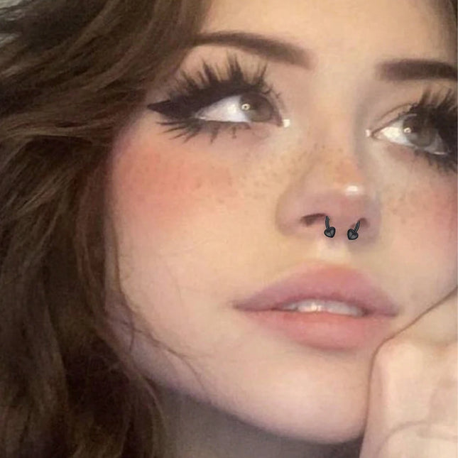 1pc Back Septum Rings Muti-Styles Punk 16gauge Stainless Steel Nose Rings Hoops Septum Clicker Daith Piercing Jewelry