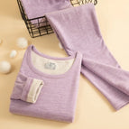 L / Women's wool and silk suit-purple-ov9